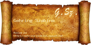 Gehring Szabina névjegykártya