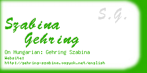 szabina gehring business card